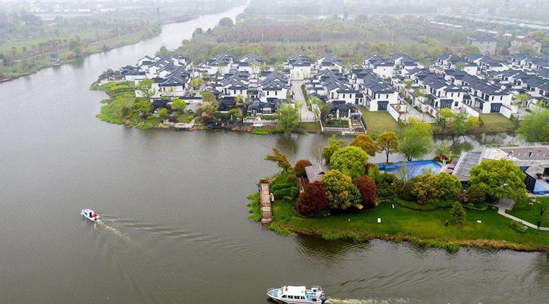 水韻湖城太清沿岸長(cháng)興縣楊家浦國控斷漾一港